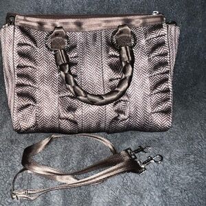 Harvey’s Seatbelt Handbags Brown Herringbone Lola Satchel